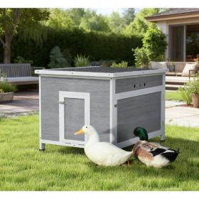 Wooden With Openable Roof Cage, Removable Floor (Option: Light grey)