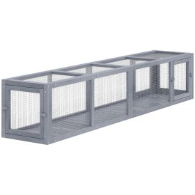 Wooden Cat Run with Weather Protection, Connecting Inside and Outside, 79"L x 15"W x 15"H, Dark Gray (Option: Dark Gray-1060x435x210 mm)
